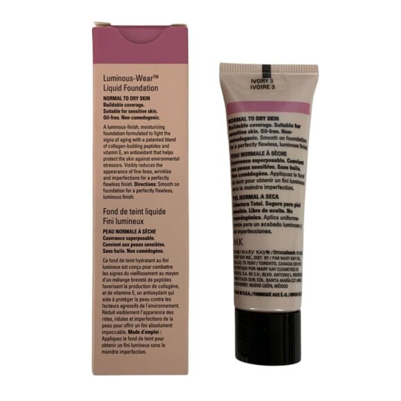 Mary Kay Timewise Luminous-Wear Liquid Foundation Ivory 3 Normal to Dry Skin - Picture 2 of 5